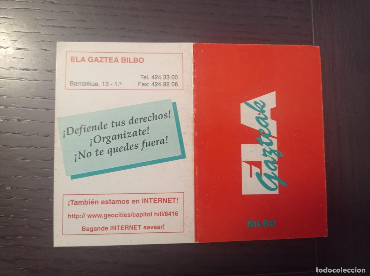 Collezionismo Calendari: CALENDARIO POL&Iacute;TICO VASCO. SINDICATO ELA. EUSKADIKO SINDIKATUA. A&Ntilde;O 1998