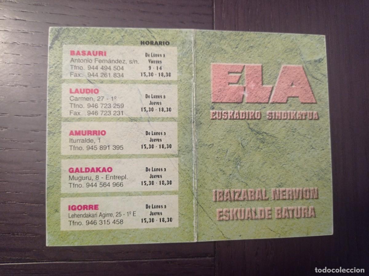 Colecionismo Calend&aacute;rios: CALENDARIO POL&Iacute;TICO VASCO. SINDICATO ELA. EUSKADIKO SINDIKATUA. A&Ntilde;O 2000