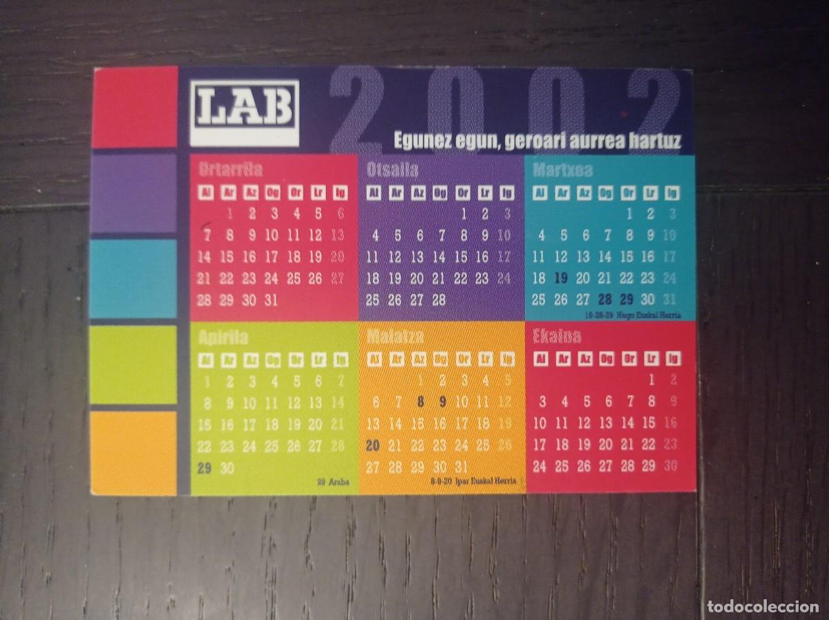 Coleccionismo Calendarios: CALENDARIO POL&Iacute;TICO VASCO. SINDICATO LAB. LANGILE ABERTZALEEN BATZORDEAK. A&Ntilde;O 2002