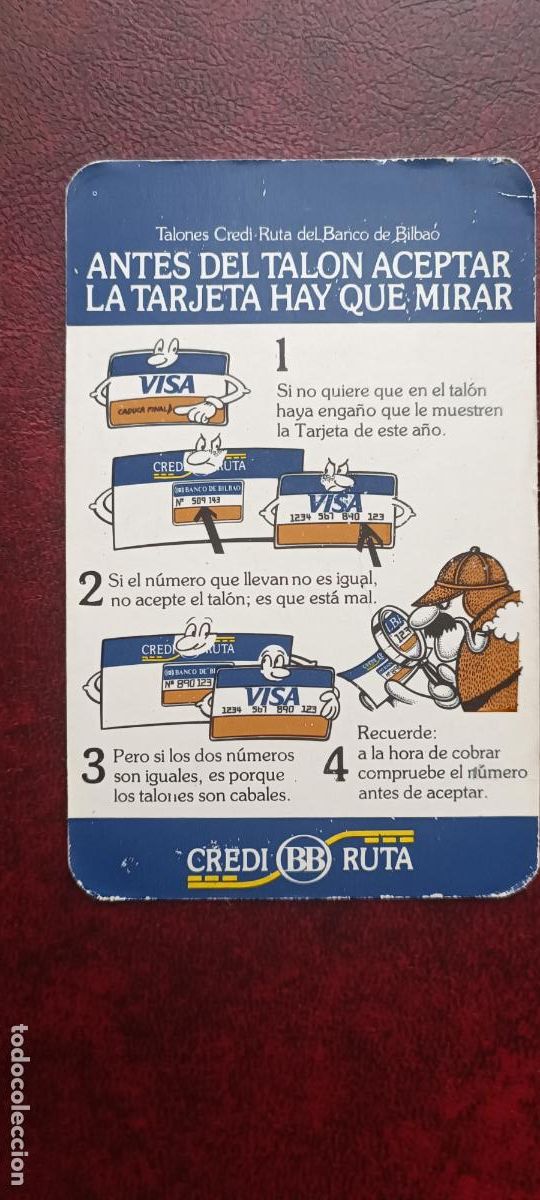 Coleccionismo Calendarios: 1979 calendario publicidad Banco Bilbao Credi Ruta talones