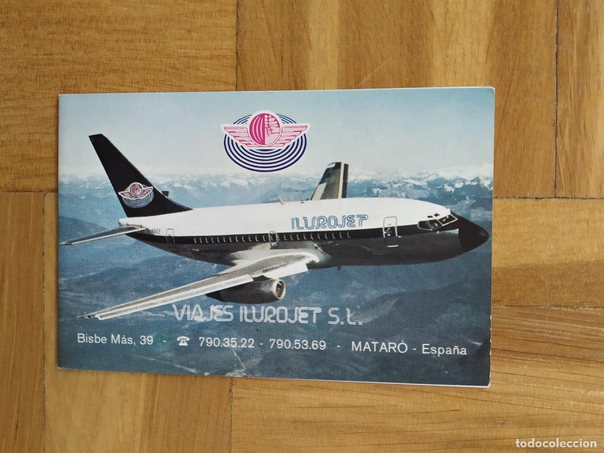 Coleccionismo Calendarios: CALENDARIO PUBLICITARIO AVION VIAJES ILUROJET ILURO JET MATARO BARCELONA A&Ntilde;O 1983 VER FOTOS
