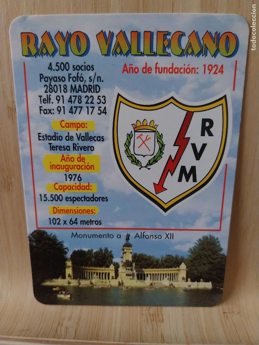 Coleccionismo Calendarios: RAYO VALLECANO CALENDARIO A&Ntilde;O 2001 PUBLICIDAD PAMAY REF BO 668