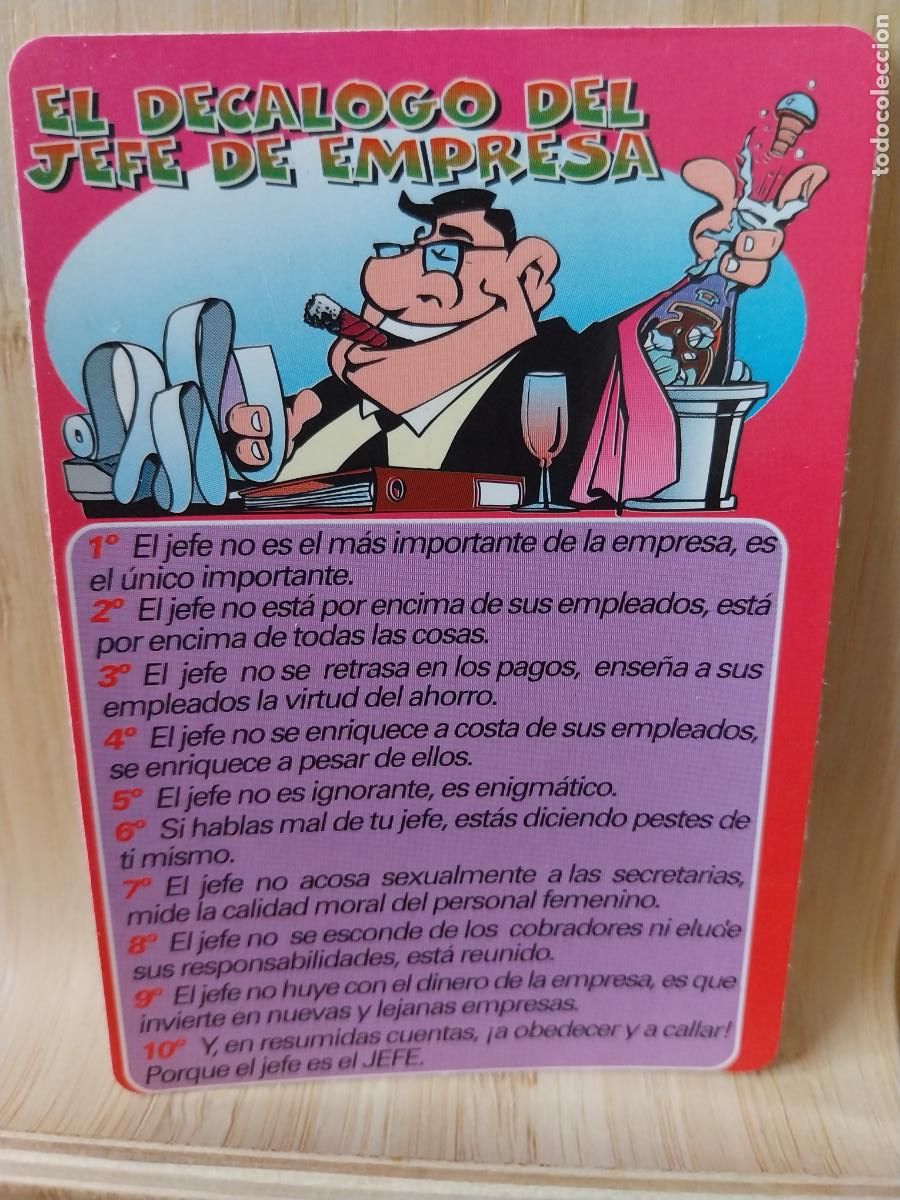 Coleccionismo Calendarios: DECALOGO JEFE CALENDARIO A&Ntilde;O 2000 *********** PUBLICIDAD CAFETERIA ALFREDOS REF WCB 247