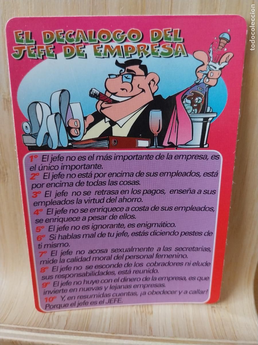 Coleccionismo Calendarios: DECALOGO JEFE CALENDARIO A&Ntilde;O 2000 ********** PUBLICIDAD CAFETERIA ALFREDOS REF WCB 247