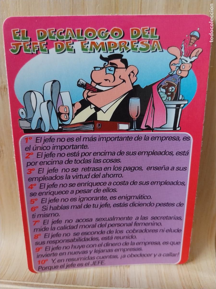 Coleccionismo Calendarios: DECALOGO JEFE CALENDARIO A&Ntilde;O 2000 ********* PUBLICIDAD CAFETERIA ALFREDOS REF WCB 247