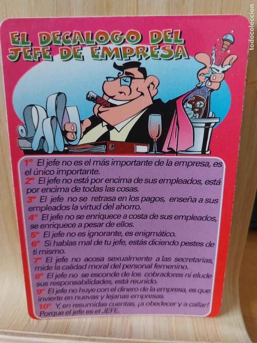 Coleccionismo Calendarios: DECALOGO JEFE CALENDARIO A&Ntilde;O 2000 ******** PUBLICIDAD CAFETERIA ALFREDOS REF WCB 247