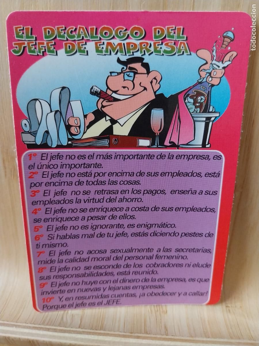 Coleccionismo Calendarios: DECALOGO JEFE CALENDARIO A&Ntilde;O 2000 ******* PUBLICIDAD CAFETERIA ALFREDOS REF WCB 247
