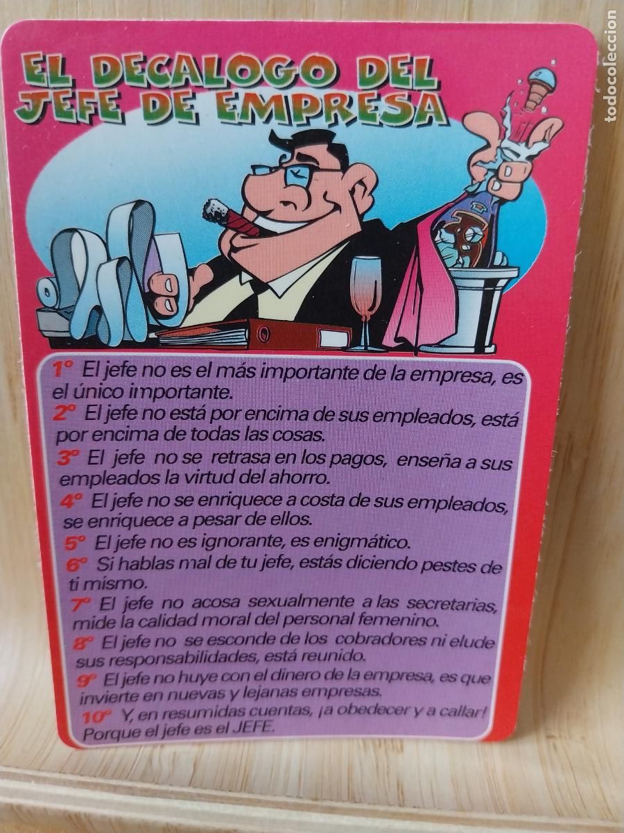 Coleccionismo Calendarios: DECALOGO JEFE CALENDARIO A&Ntilde;O 2000 ***** PUBLICIDAD CAFETERIA ALFREDOS REF WCB 247