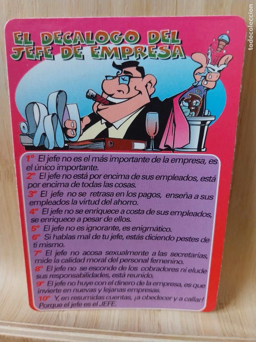 Coleccionismo Calendarios: DECALOGO JEFE CALENDARIO A&Ntilde;O 2000 *** PUBLICIDAD CAFETERIA ALFREDOS REF WCB 247