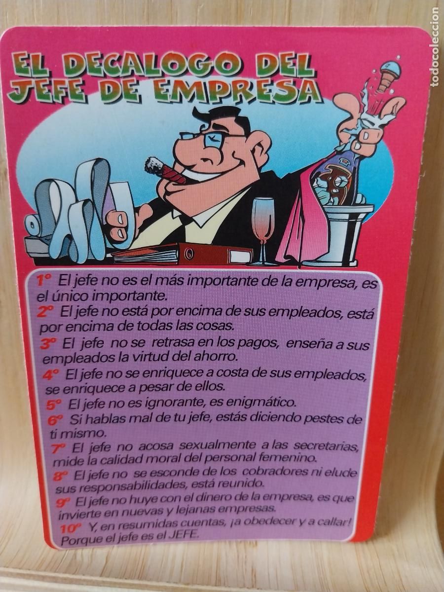 Coleccionismo Calendarios: DECALOGO JEFE CALENDARIO A&Ntilde;O 2000 ** PUBLICIDAD CAFETERIA ALFREDOS REF WCB 247
