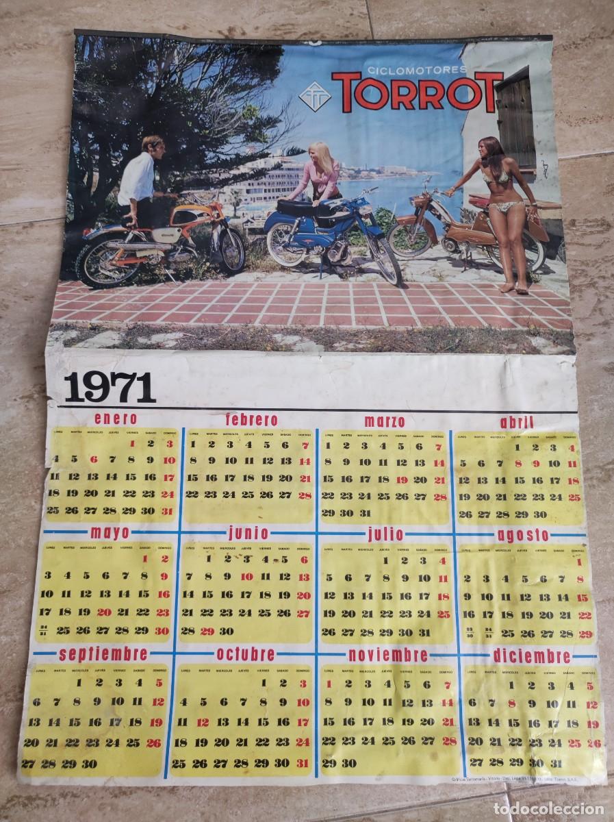 Collectables Calendars: Antiguo calendario de pared Ciclomotores Torrot a&ntilde;o 1971