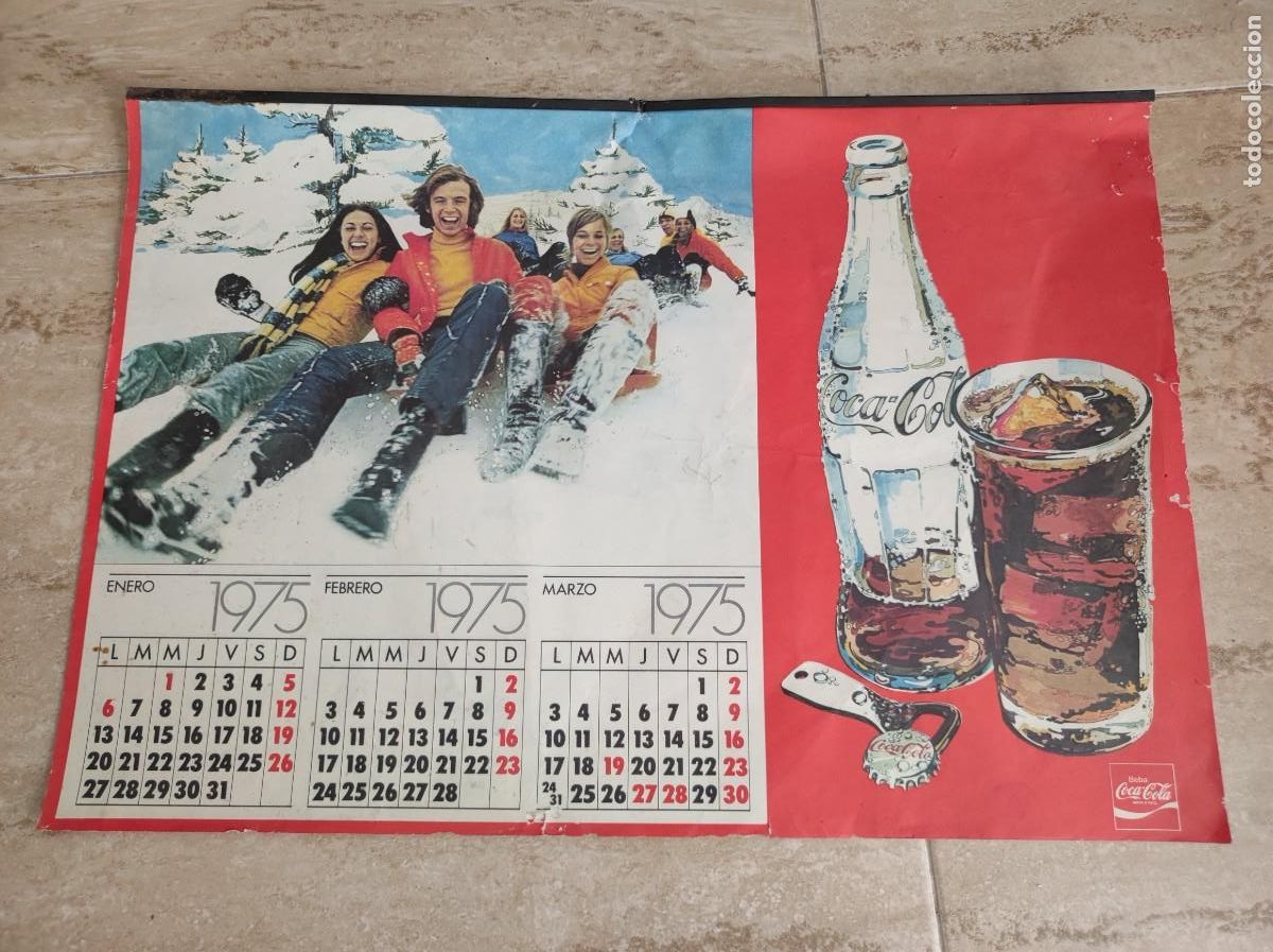 Collectionnisme Calendriers: Antiguo calendario de pared Coca Cola a&ntilde;o 1975 - Cocacola