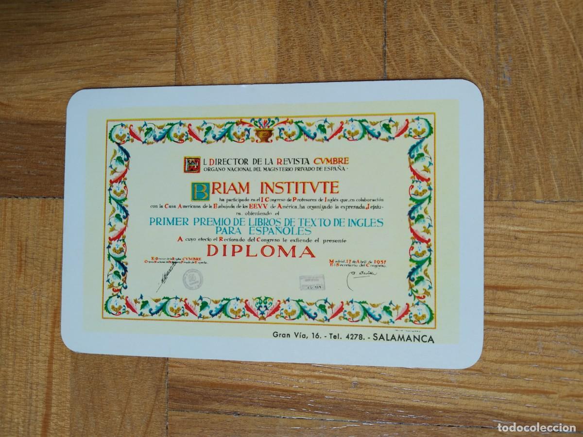 Colecionismo Calend&aacute;rios: CALENDARIO FOURNIER BRIAM INSTITUTE DELEGACION SALAMANCA A&Ntilde;O 1962 VER FOTOS