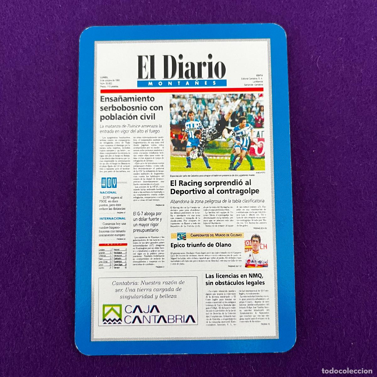 Collectables Calendars: CALENDARIO FOURNIER. EL DIARIO MONTA&Ntilde;ES. 1996.