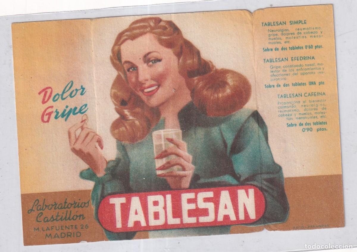 Sammeln von Kalendern: Calendario de 1948 con publicidad tablesan para el dolor gripe. 12 x 8 cm