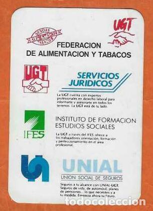 Coleccionismo Calendarios: CALENDARIO DE BOLSILLO A&Ntilde;O 1992 SINDICATO - UGT - ALIMENTOS Y TABACOS - ALICANTE - VER FOTO REVERSO