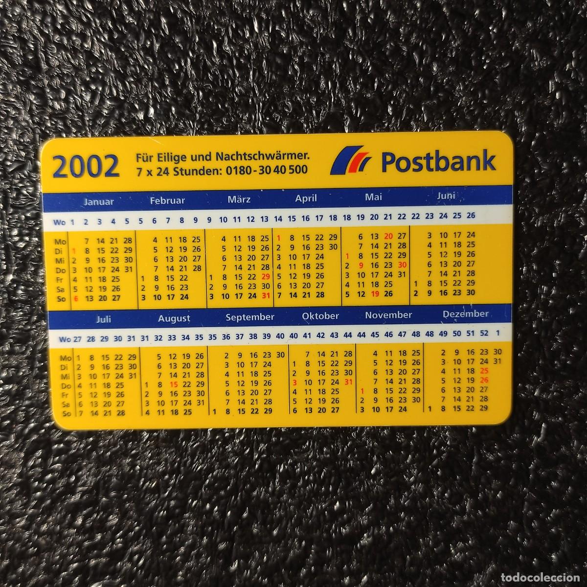 Coleccionismo Calendarios: CALENDARIO BANCOS . POSTBANK 2002 * ALEMANIA * T0