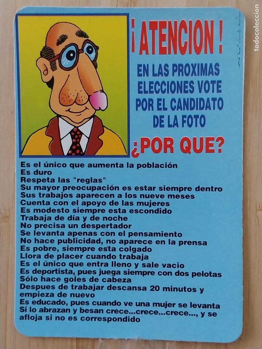 Coleccionismo Calendarios: ELECCIONES CANDIDATO ILUSTRACION CALENDARIO 1995 PUBLICIDAD BAR PEREA REF MC 199