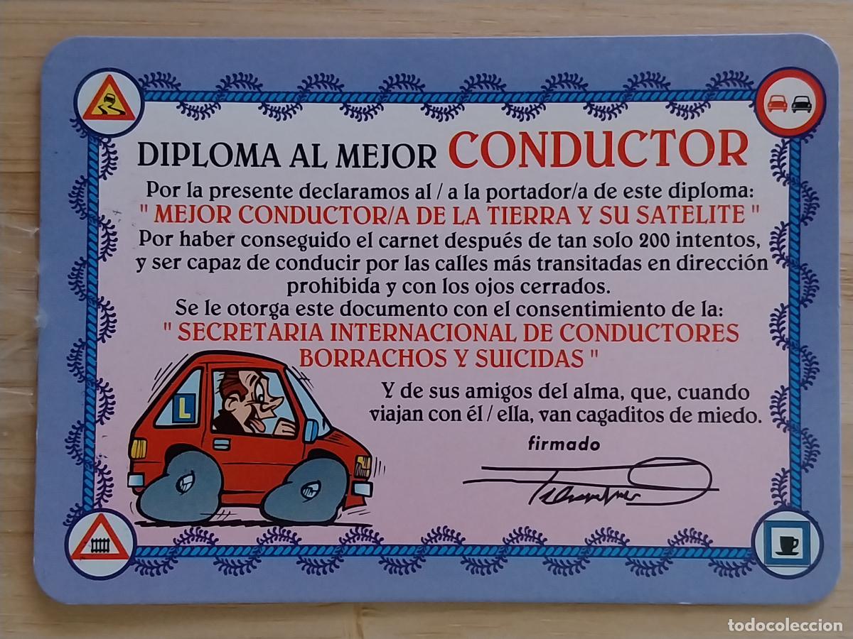 Coleccionismo Calendarios: DIPLOMA CONDUCTOR ILUSTRACION CALENDARIO 1999 PUBLICIDAD PAMAY REF BO 622