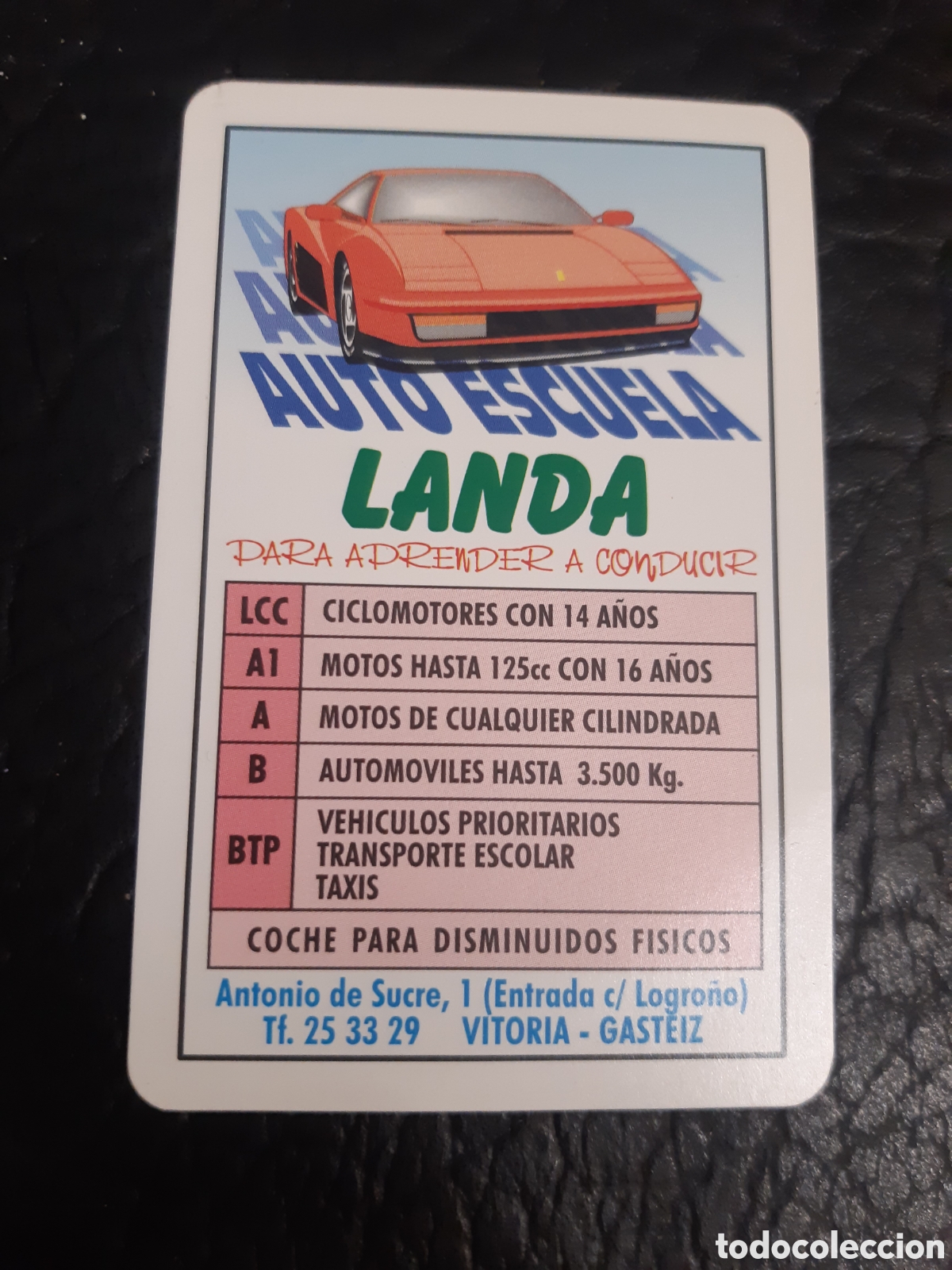 Coleccionismo Calendarios: Calendario fournier Autoescuela Landa 1998