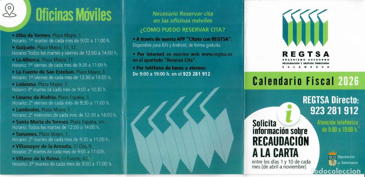 Collectables Calendars: CALENDARIO DE PUBLICIDAD TR&Iacute;PTICO - A&Ntilde;O 2026 - REGTSA - SALAMANCA