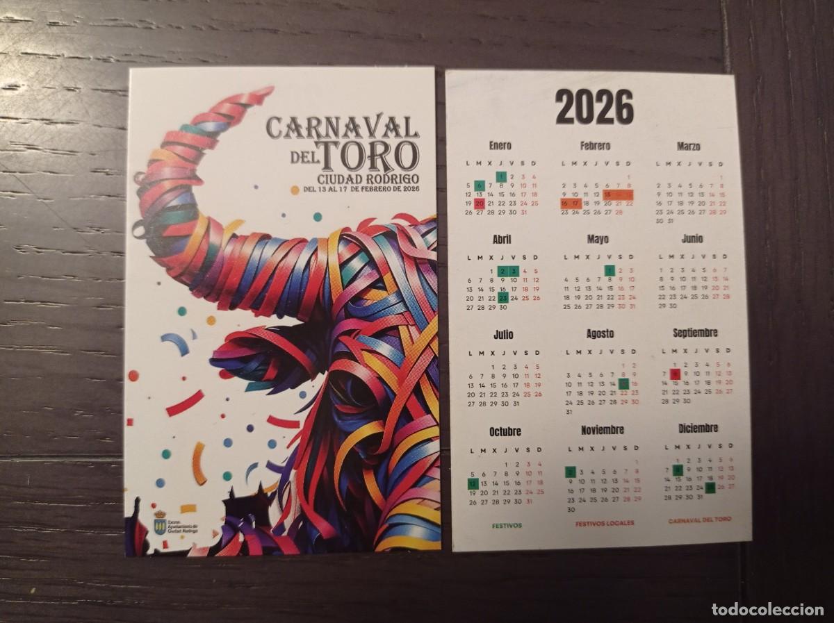 Collectables Calendars: CALENDARIO PUBLICITARIO. CARNAVAL DEL TORO. CIUDAD RODRIGO. SALAMANCA. A&Ntilde;O 2026