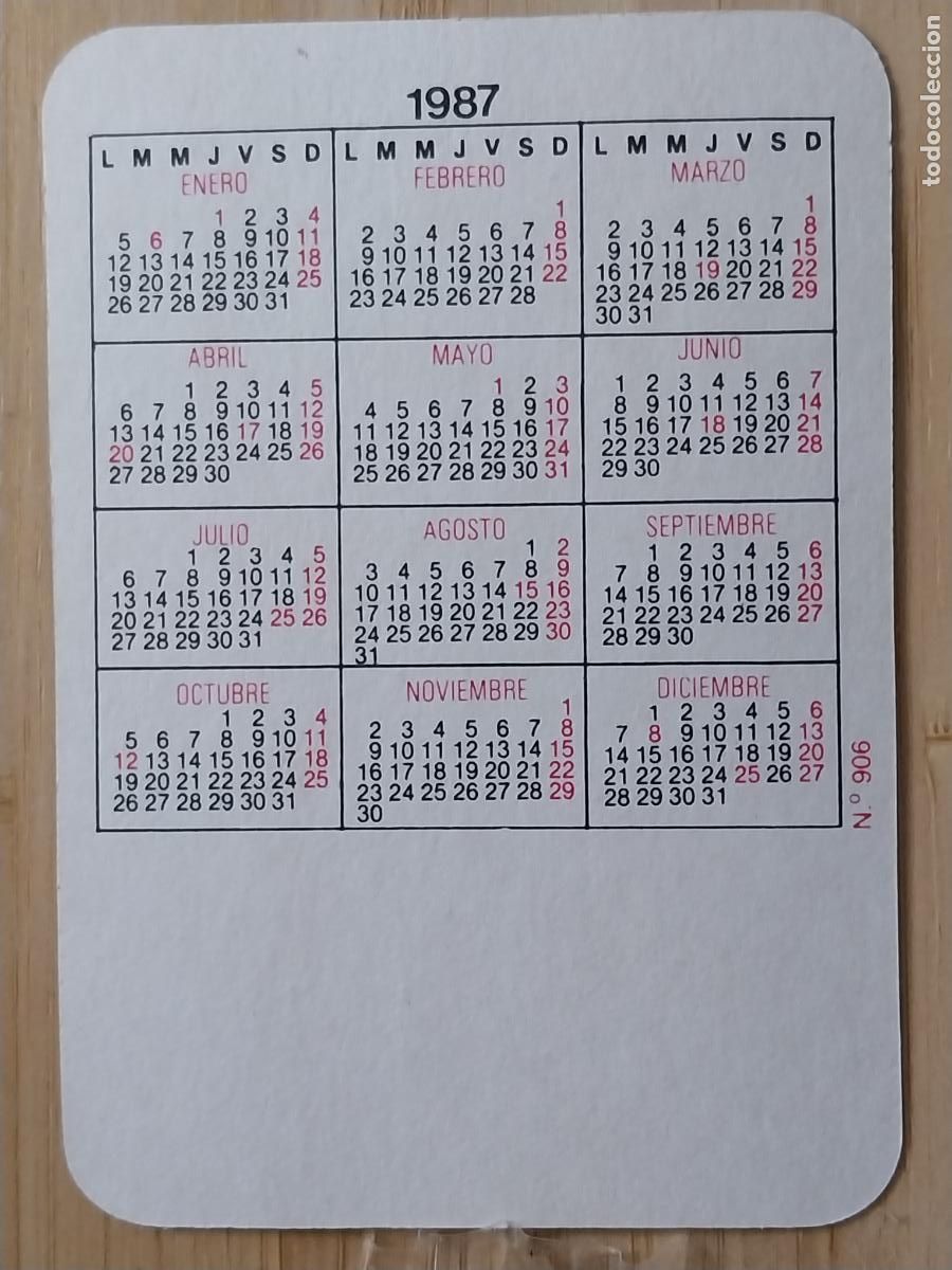 Coleccionismo calendarios: BODEGON FLORES CALENDARIO 1987 PUBLI no REF 906 - Foto 2