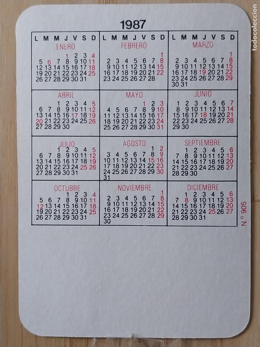 Coleccionismo calendarios: BODEGON FLORES CALENDARIO 1987 PUBLI no REF 905 - Foto 2