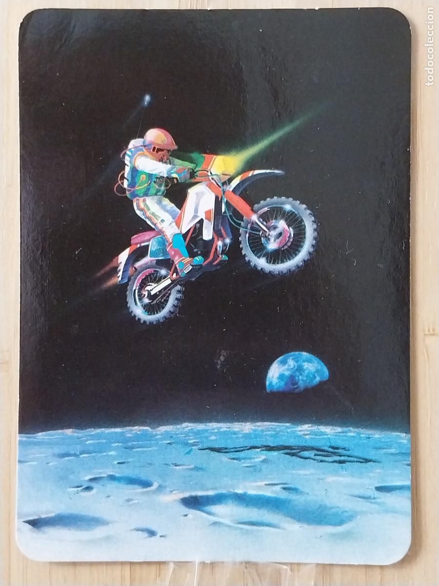Coleccionismo Calendarios: MOTOCICLISMO SALTO TIERRA ILUSTRACION CALENDARIO 1991 PUBLI CUADROS CAMARA REF BO 5499