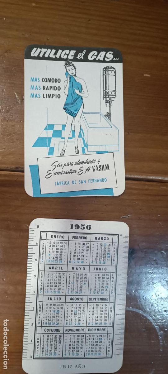 Coleccionismo Calendarios: CALENDARIO UTILICE EL GAS - FABRICA SAN FERNANDO - GAZUM A&Ntilde;O 1956