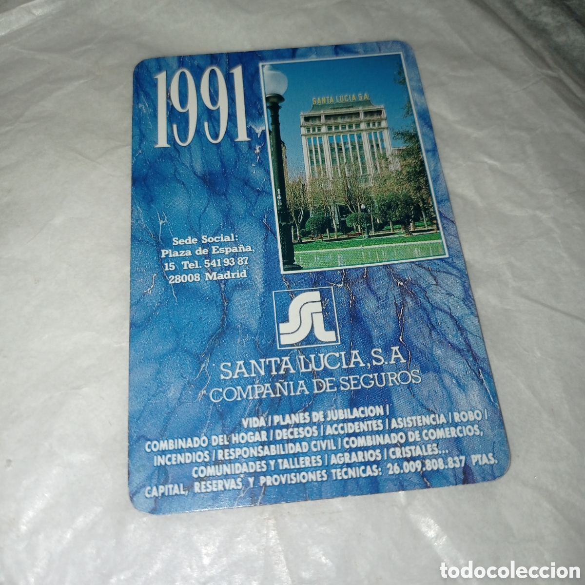 Coleccionismo Calendarios: CALENDARIO fournier seguros Santa Luc&iacute;a 1994