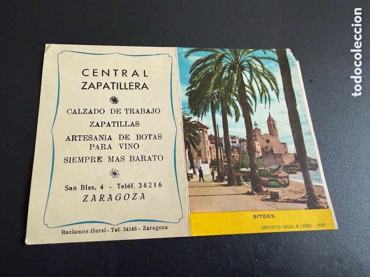 Coleccionismo Calendarios: Calendario. Publicidad. CENTRAL ZAPATILLERA ( ZARAGOZA). 1961. Foto SITGES