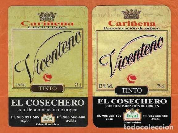 Coleccionismo Calendarios: 2 CALENDARIOS BOLSILLO A&Ntilde;OS 2000 -02 VINO VICENTENO - GIJ&Oacute;N Y AVIL&Eacute;S - ASTURIAS - VER FOTO REVERSOS