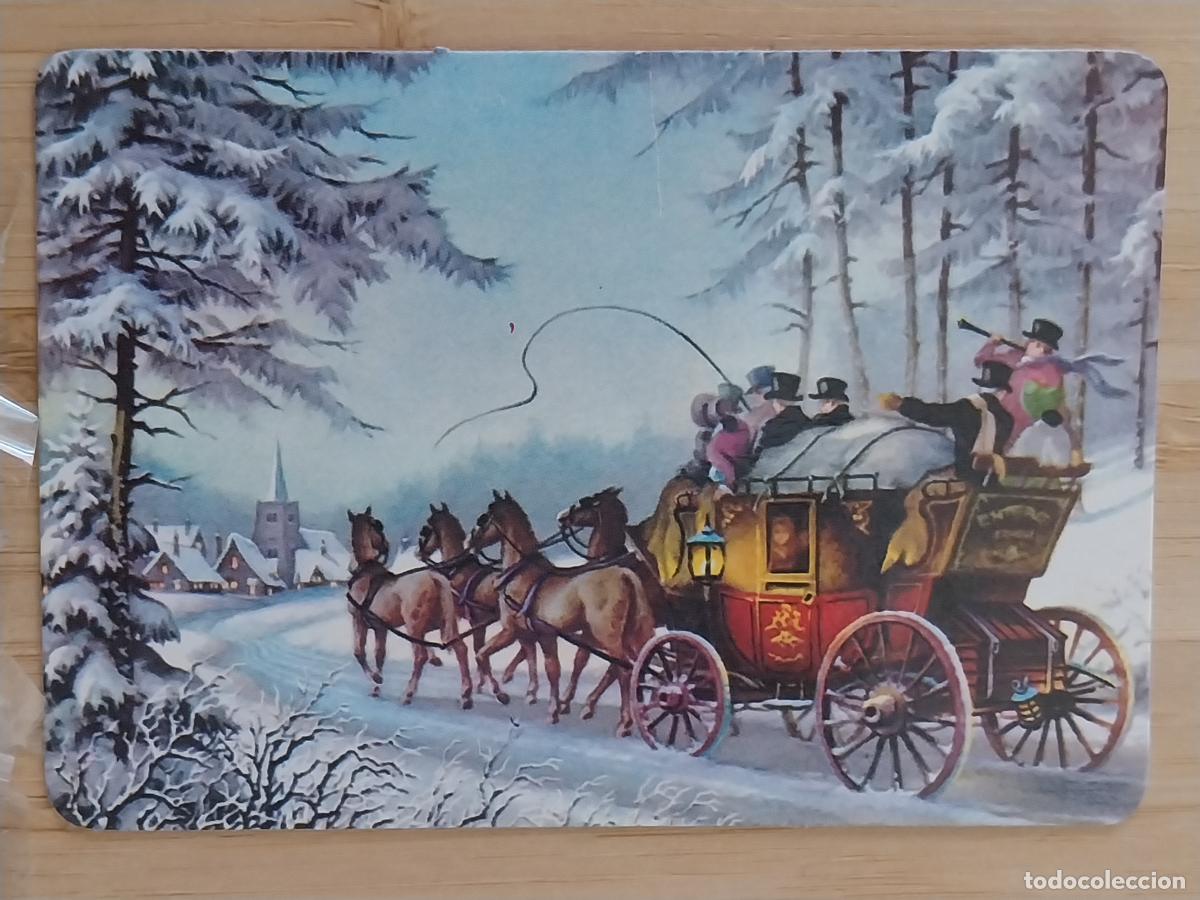 Colecionismo Calend&aacute;rios: CARRETA PAISAJE NEVADO ILUSTRACION CALENDARIO A&Ntilde;O 1988 PUBLI ALUMINIO P GRACIA TEIJEIRO REF MP 114