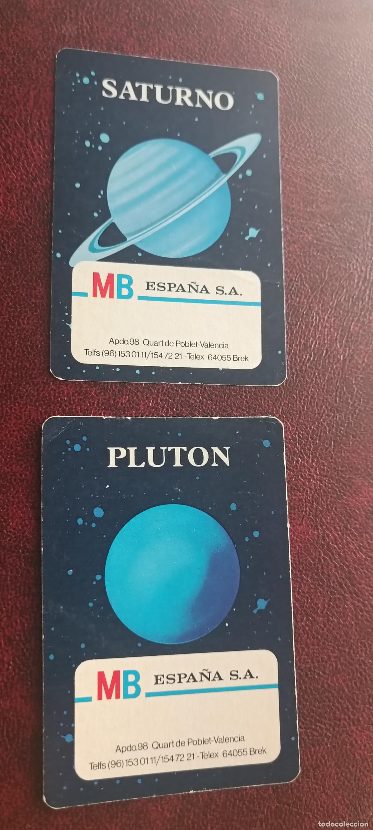 Coleccionismo Calendarios: 2 CALENDARIOS MB ESPA&Ntilde;A 1985 SATURNO Y PLUTON
