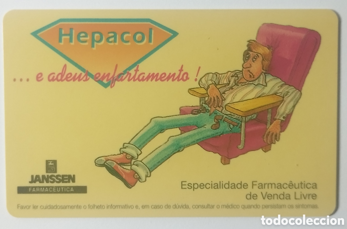 Colecionismo Calend&aacute;rios: Calend&aacute;rio de Bolso 1994 - Publicidade Hepacol (Janssen Farmac&ecirc;utica)
