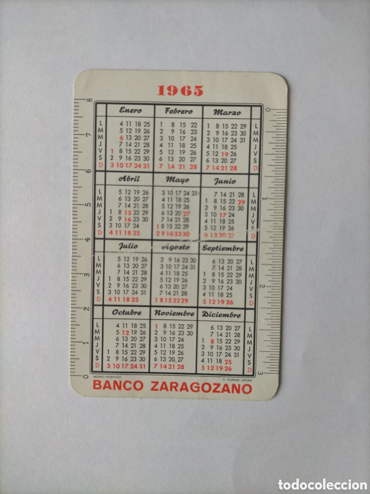 Coleccionismo Calendarios: Calendario fournier 1965 66 banco Zaragozano