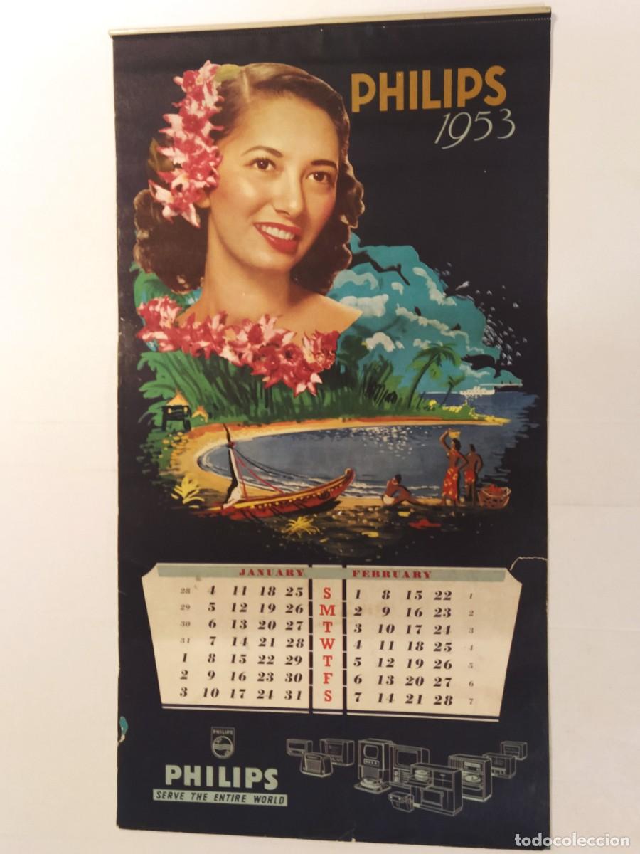Coleccionismo Calendarios: PHILIPS - CALENDARIO DE PARED PARA EL A&Ntilde;O 1953 - ORIGINAL ANTIGUO -VER FOTOS