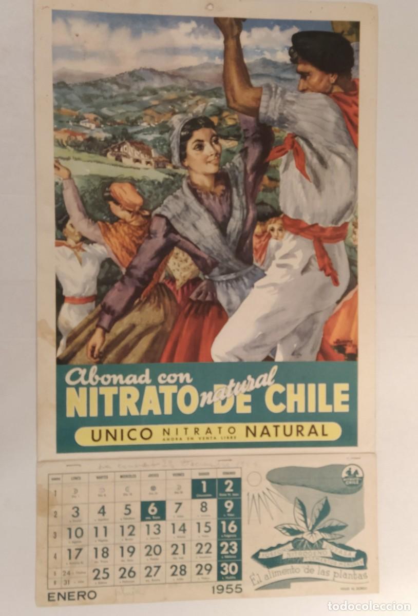 Coleccionismo Calendarios: ABONAD CON NITRATO NATURAL DE CHILE - CALENDARIO PARA EL A&Ntilde;O 1955 - ANTIGUO ORIGINAL -VER FOTOS