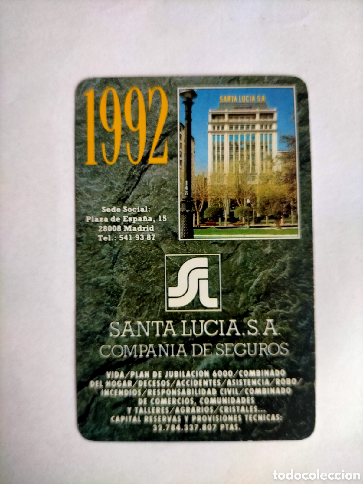 Coleccionismo Calendarios: Calendario fournier 1992 Santa Luc&iacute;a