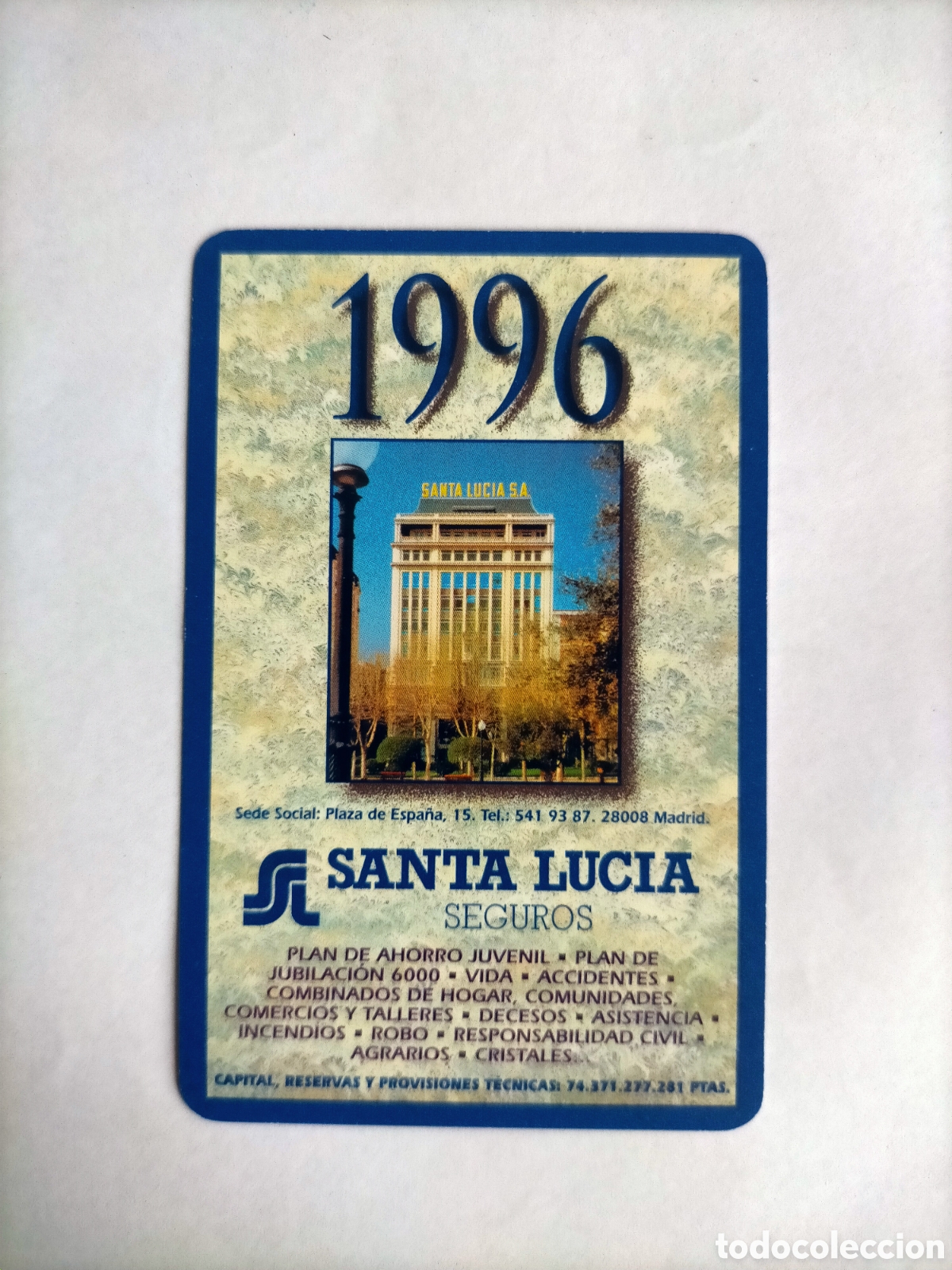 Coleccionismo Calendarios: Calendario fournier 1996 Santa Luc&iacute;a
