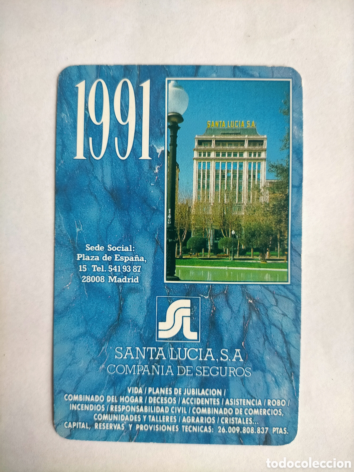 Coleccionismo Calendarios: Calendario fournier 1991 Santa Luc&iacute;a