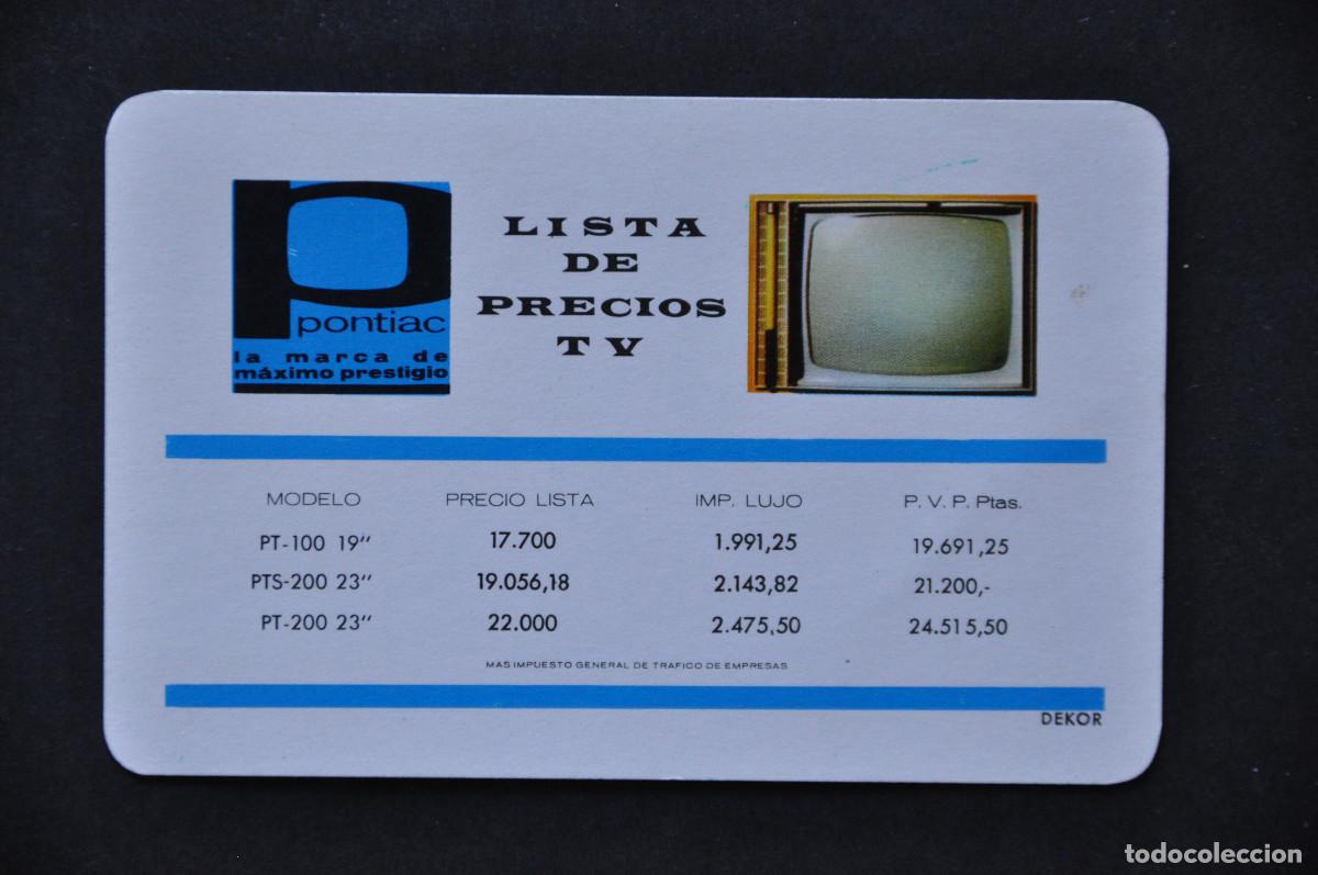 Coleccionismo Calendarios: CALENDARIO FOURNIER 1965 - TELEVISORES PONTIAC