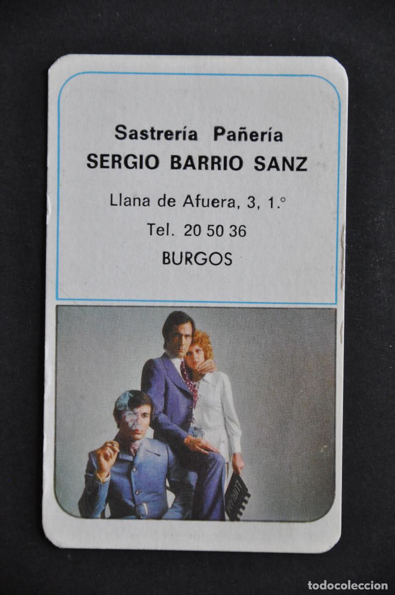 Coleccionismo Calendarios: CALENDARIO 1972 - SASTRERIA PA&Ntilde;ERIA SERGIO BARRIO SANZ - CALLE LLANA DE AFUERA 3 (BURGOS)
