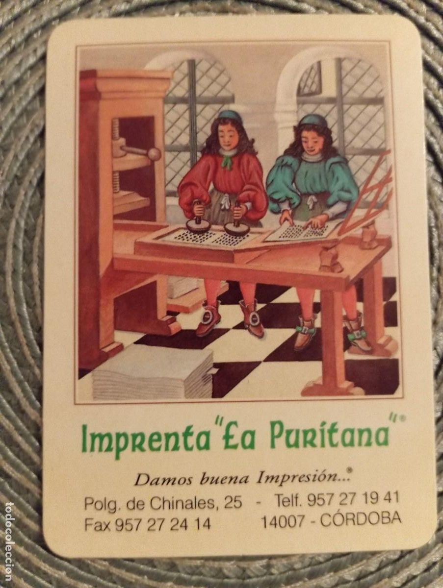 Coleccionismo Calendarios: 1 CALENDARIO DE ** IMPRENTA LA PURITANA **. CORDOBA . A&Ntilde;O 2000