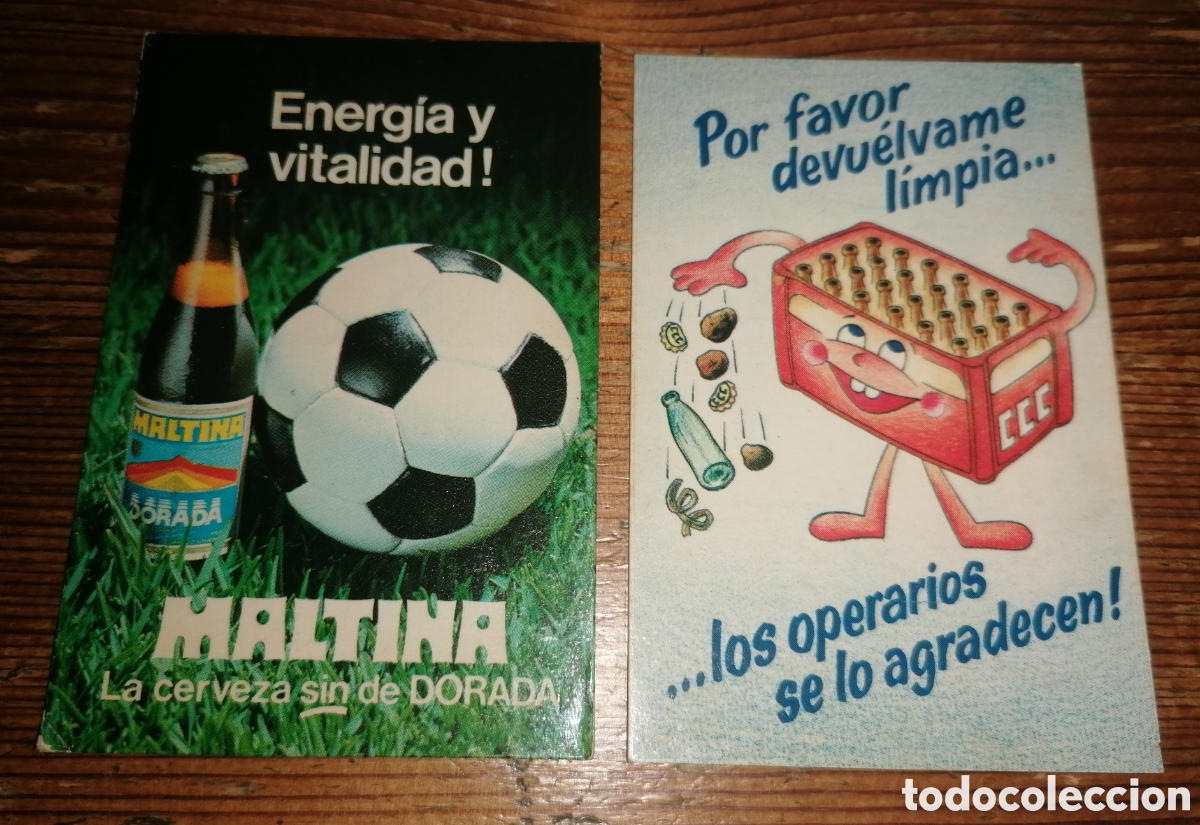 Coleccionismo Calendarios: Antiguos calendarios CCC - Compa&ntilde;&iacute;a Cervezera de Canarias - DORADA - MALTINA
