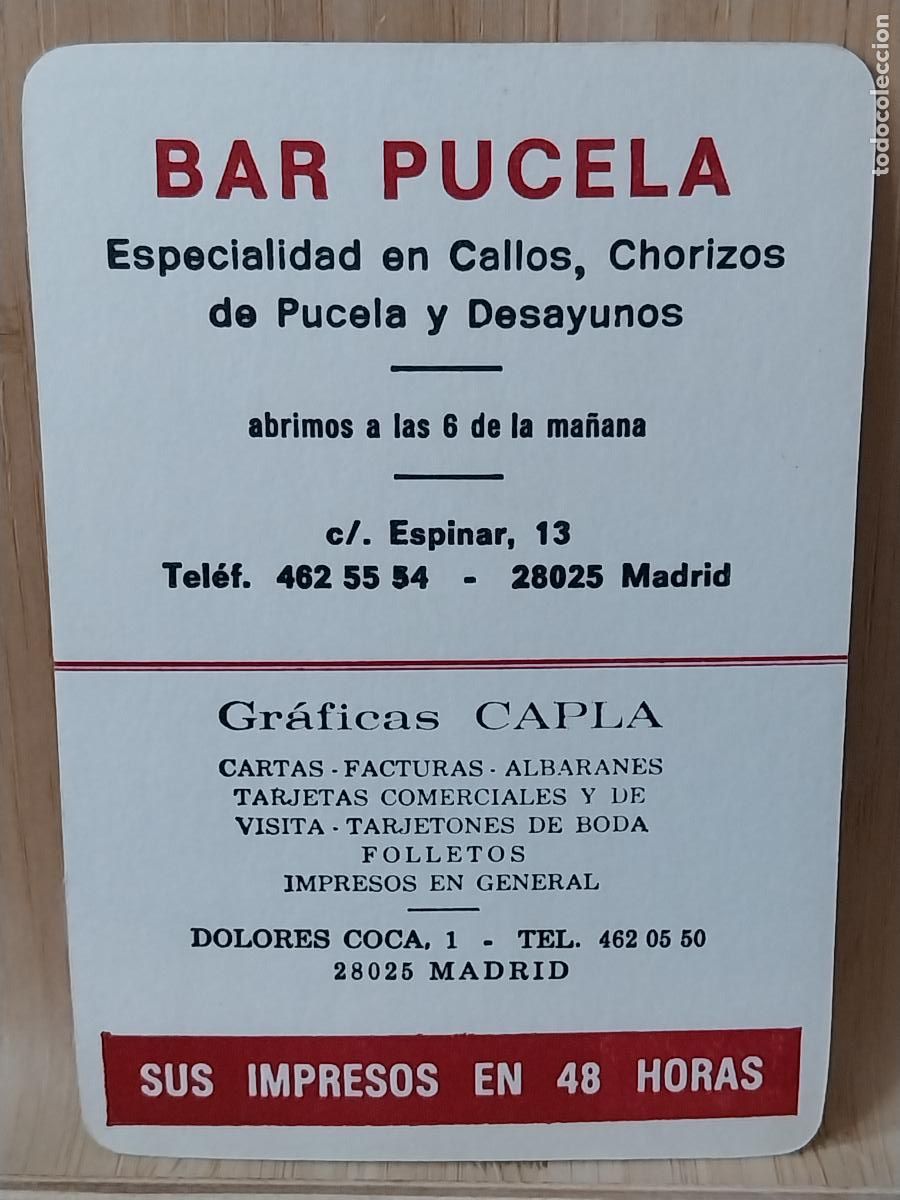 Coleccionismo Calendarios: BAR PUCELA CALENDARIO 1986 PUBLI *** GRAFICAS CAPLA *** REF NO