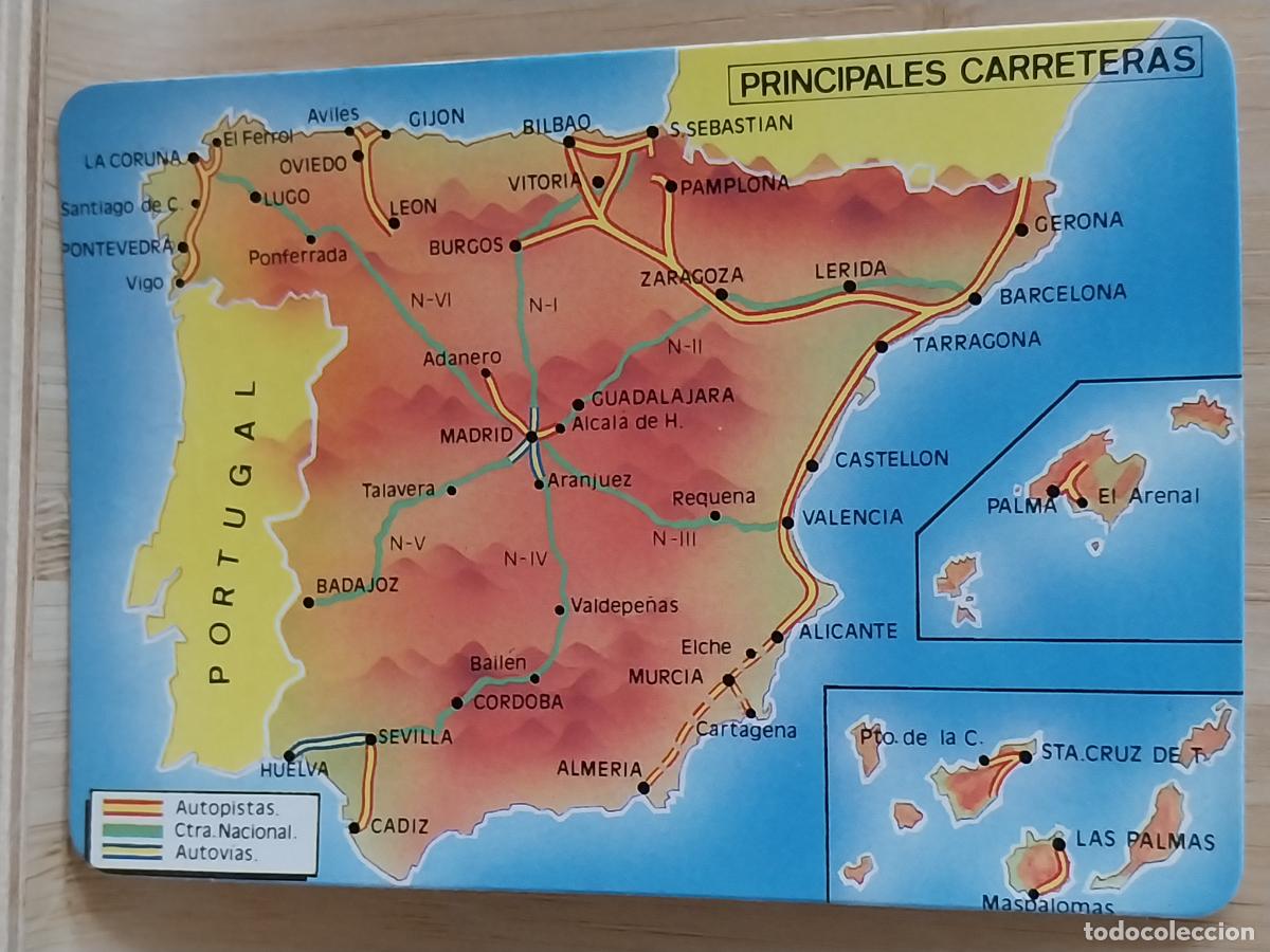 Coleccionismo Calendarios: MAPA ESPA&Ntilde;A CARRETERAS CALENDARIO 1990 PUBLI *** BAR BIARRITZ *** REF MP 33