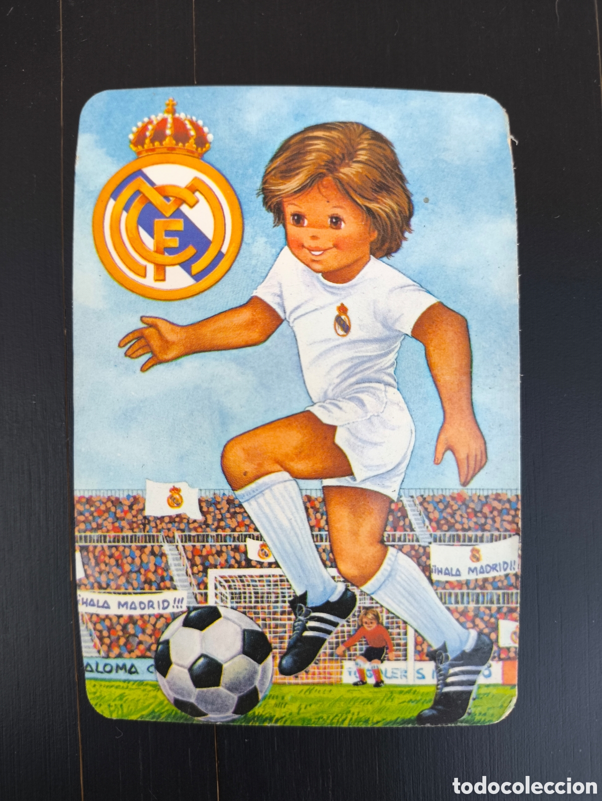 Coleccionismo Calendarios: Calendario de bolsillo 1983 futbol Real Madrid BO 5762 publicidad Bodegas San Jos&eacute; Carabanchel Alto