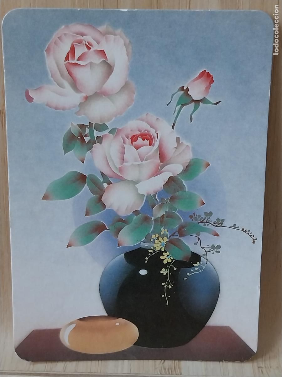 Coleccionismo Calendarios: JARRON ROSAS ILUSTRACION CALENDARIO 1992 PUBLI *** PELUQUERIA YESUS *** REF BO 5619